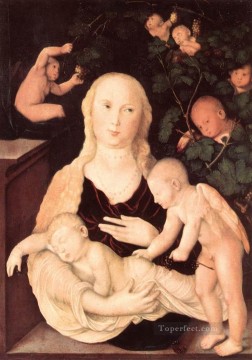 Baldung Art Painting - Virgin Of The Vine Trellis Renaissance nude painter Hans Baldung